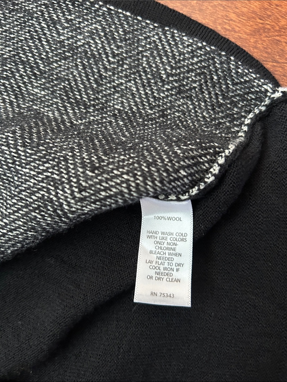 Cynthia Rowley 100% Extra Fine Merino Wool Herringbone Long-Sleeve Dress, Size L - Picture 14 of 14